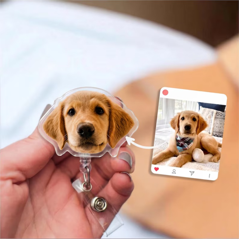 Custom Pet Photo Badge Reel ,P - огляд і ціна Pet Portrait Custom