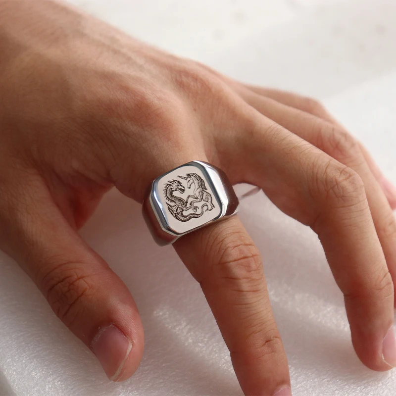 Stainless Steel Jewelry anillo - огляд і ціна Initial Ring Custom