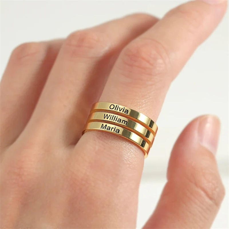 Personalized Stainless Steel E - огляд і ціна Initial Ring Custom